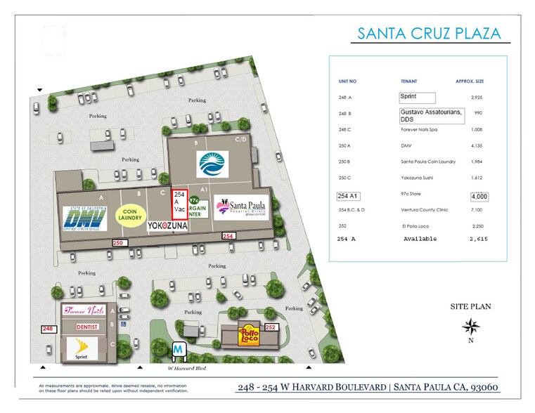 250-254 W Harvard Blvd, Santa Paula, CA à louer - Plan de site – Image 2 sur 5