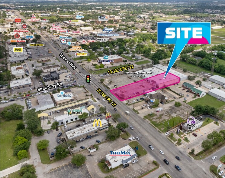 SWC Spencer Hwy & Strawberry Rd, Pasadena, TX à louer - Aérien – Image 2 sur 4