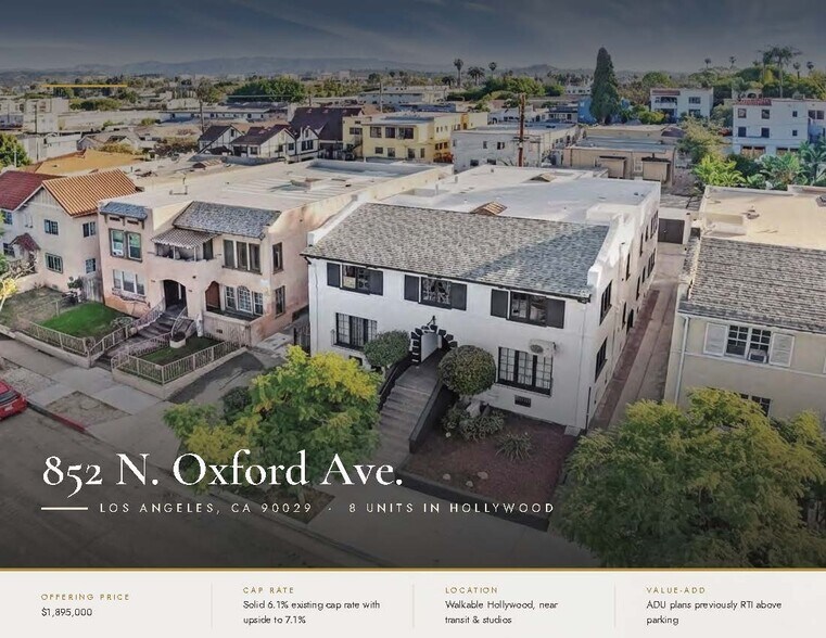 852 N Oxford Ave, Los Angeles, CA à vendre - Photo de l’immeuble – Image 1 sur 29