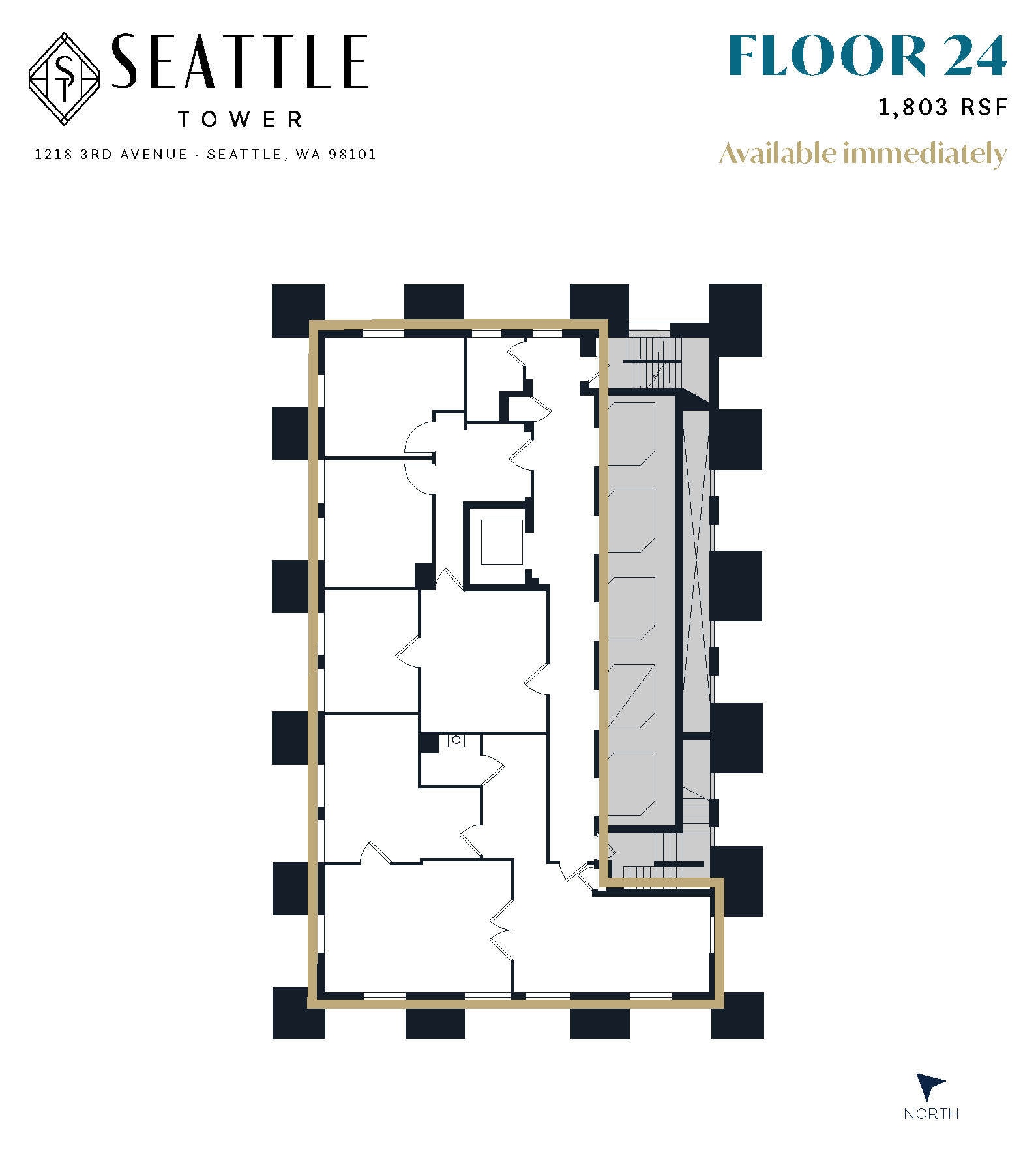 1218 3rd Ave, Seattle, WA à louer Plan d’étage– Image 1 sur 1
