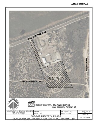 Plus de détails pour Old Highway 80, Boulevard, CA - Terrain à vendre