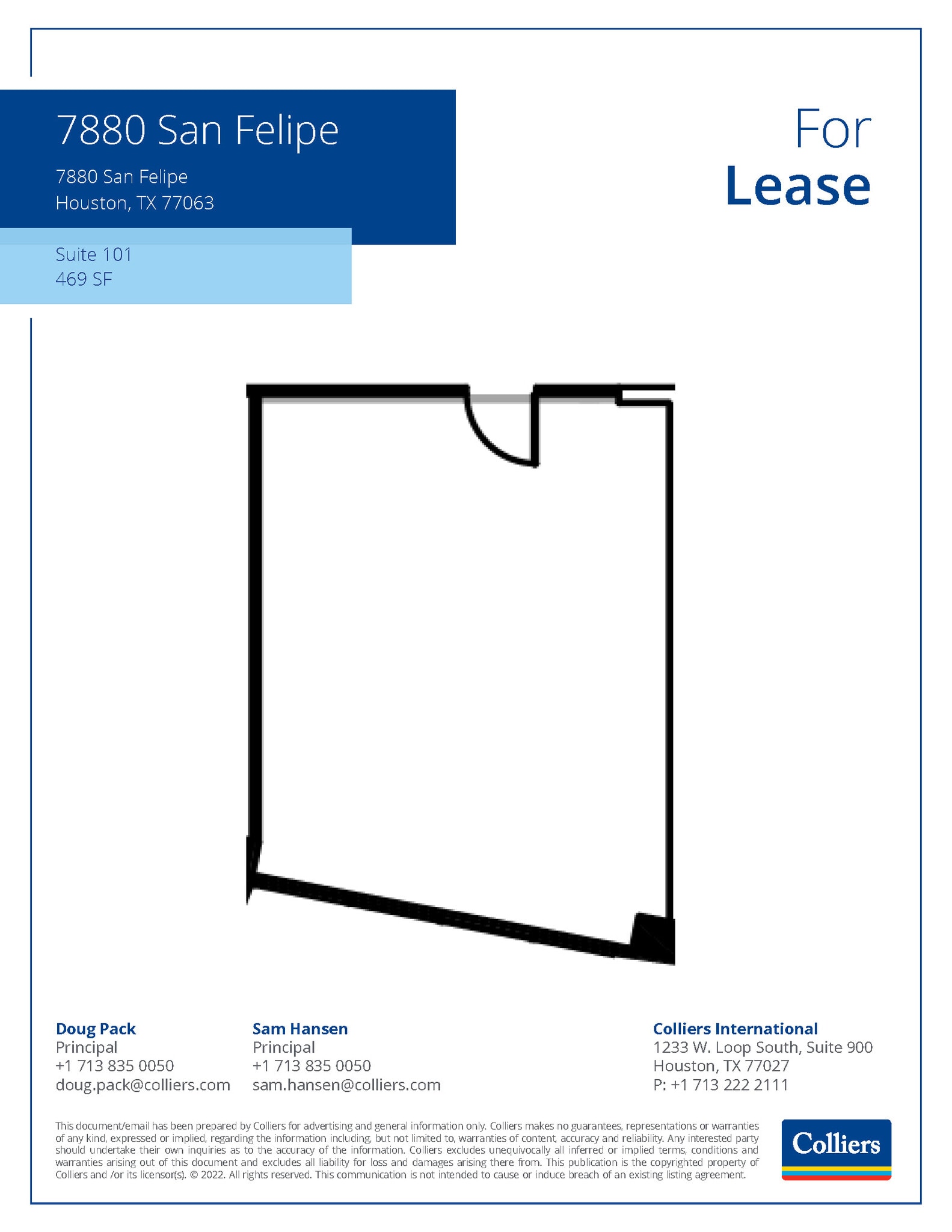 7880 San Felipe St, Houston, TX à louer Plan d’étage– Image 1 sur 1