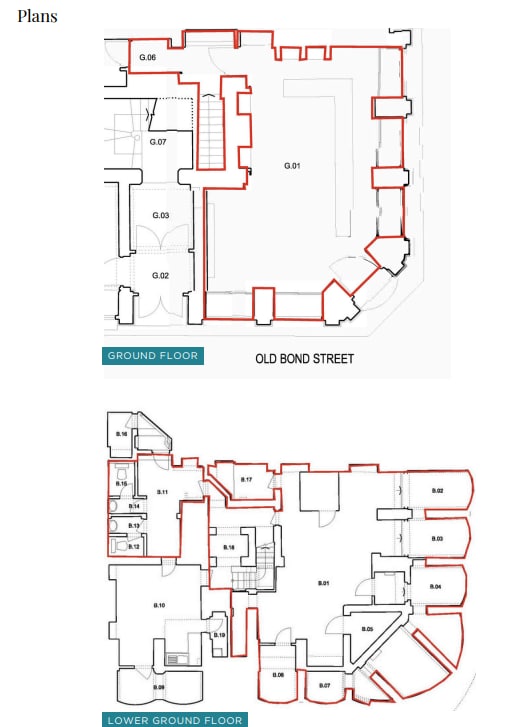 1-1A Old Bond St, Londres à louer Plan d’étage type– Image 1 sur 1
