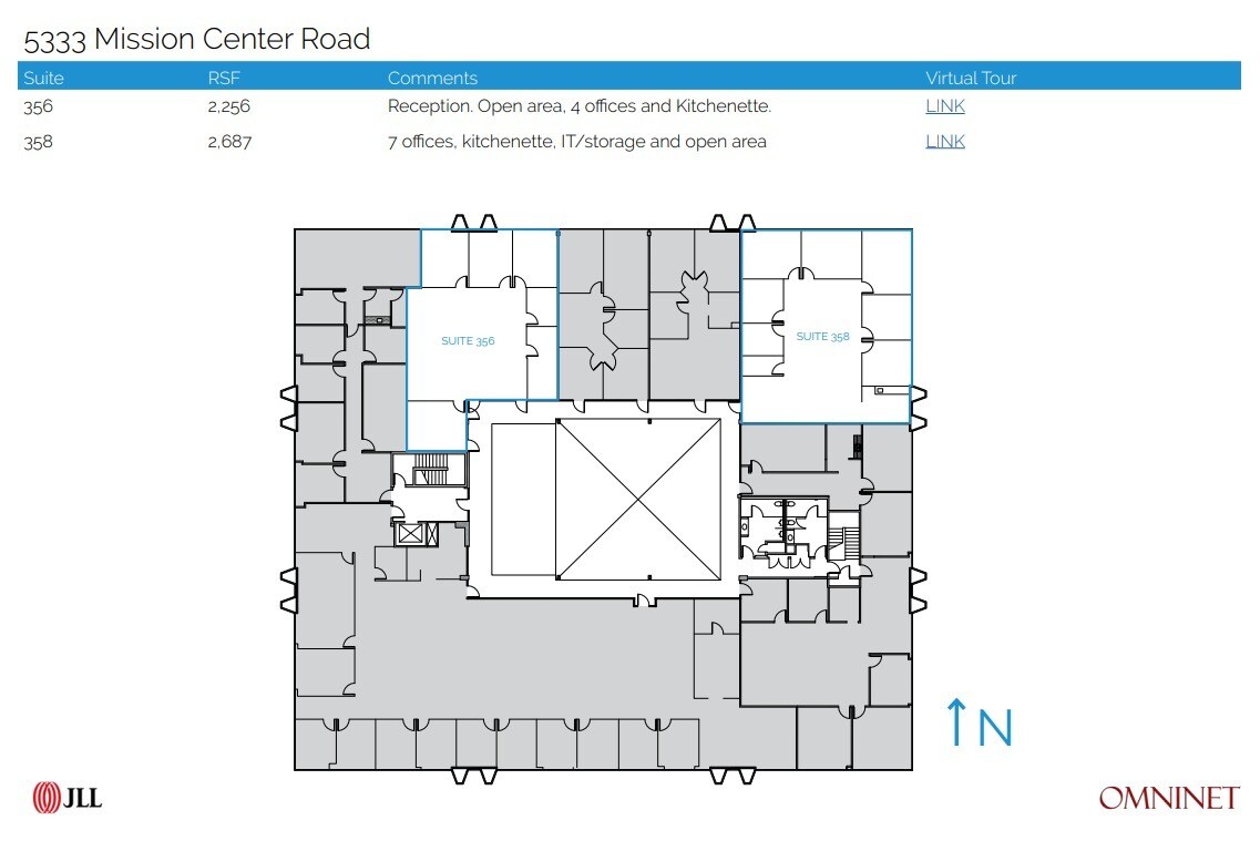 5333 Mission Center Rd, San Diego, CA à louer Plan d’étage– Image 1 sur 1