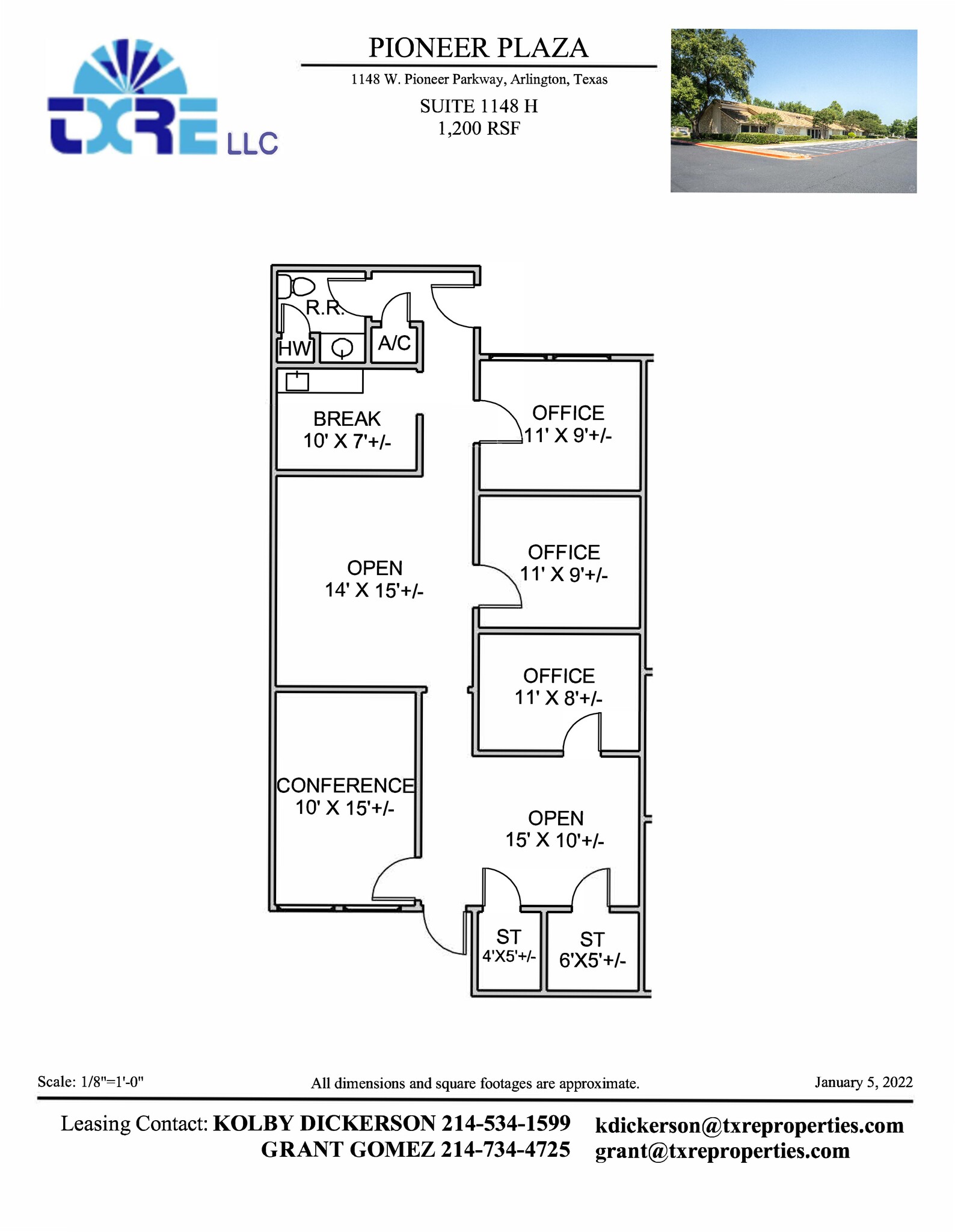 1180-1194 W Pioneer Pky, Arlington, TX à louer Plan d’étage– Image 1 sur 1