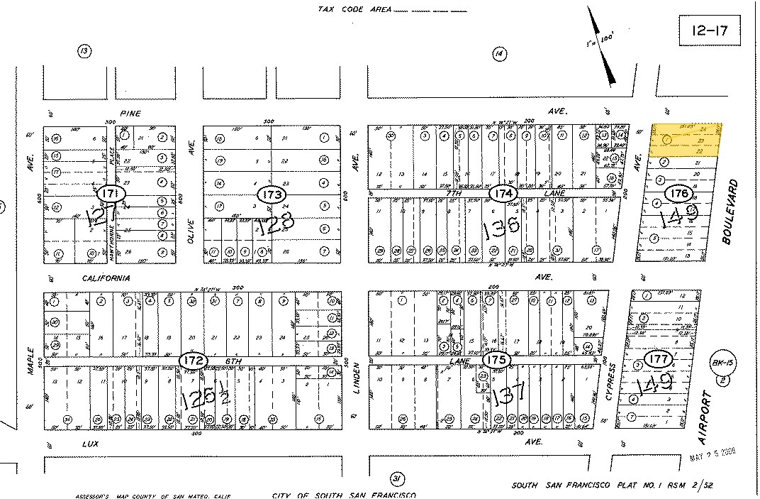 111 Pine Ave, South San Francisco, CA à louer Plan cadastral– Image 1 sur 9