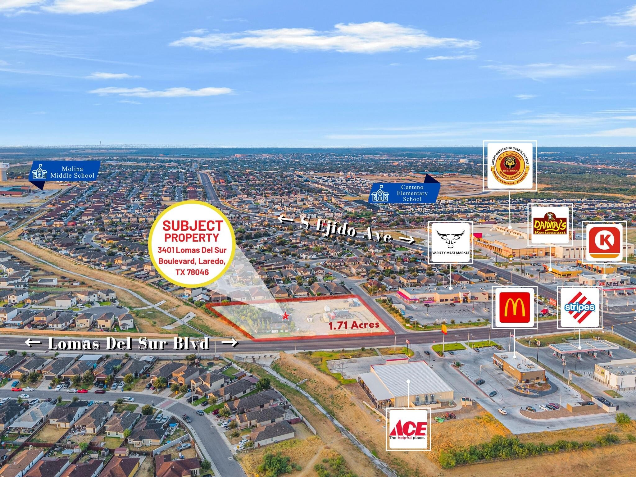 3401 Lomas del Sur Blvd, Laredo, TX à vendre Aérien– Image 1 sur 11