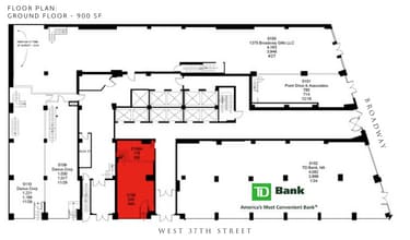 131 W 37th St, New York, NY à louer Plan d’étage– Image 2 sur 2