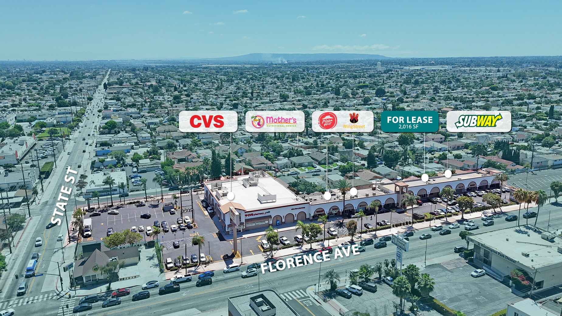 3118-3208 E Florence Ave, Huntington Park, CA à louer Aérien– Image 1 sur 13