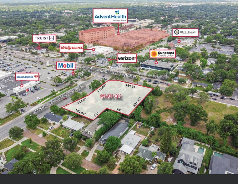 1871 Aloma Ave, Winter Park, FL à vendre - Aérien – Image 2 sur 2