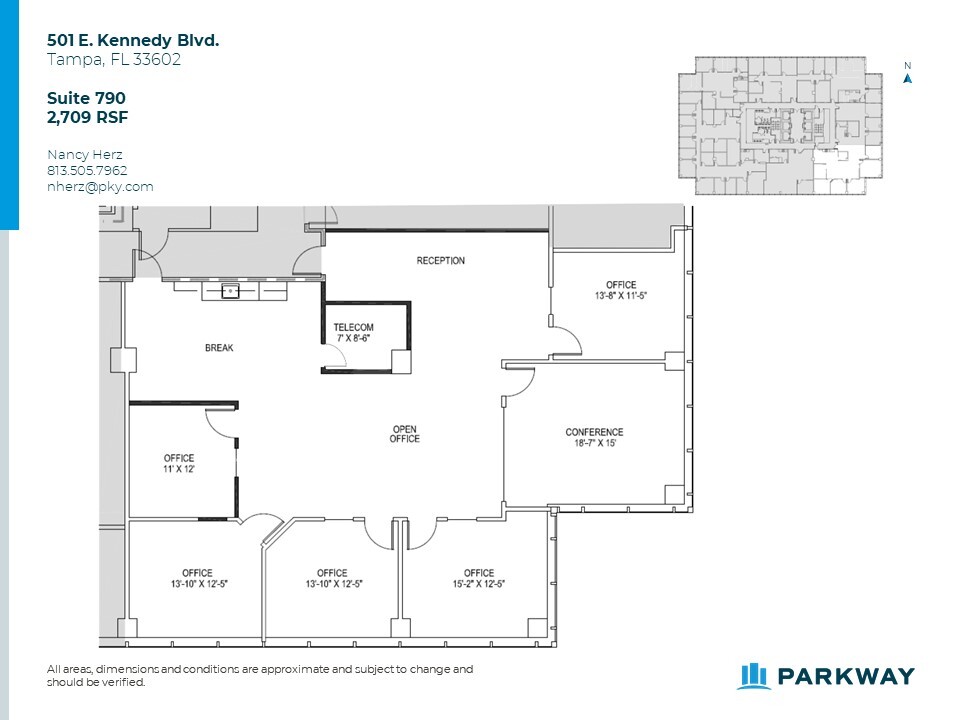 501 E Kennedy Blvd, Tampa, FL à louer Plan d’étage– Image 1 sur 3