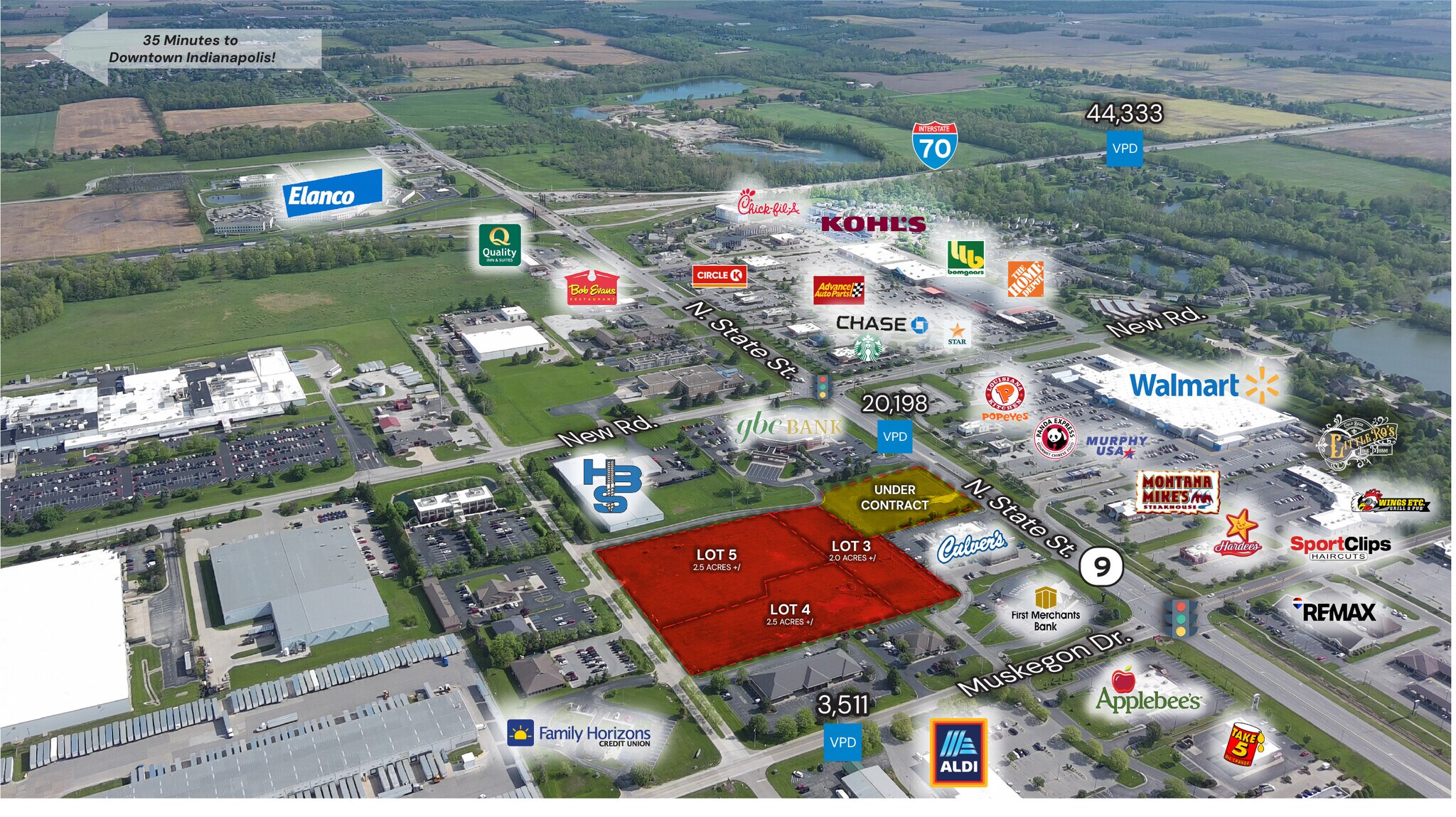 State Road 9 - Greenfield, IN portefeuille de 5 biens à vendre sur LoopNet.fr Photo principale– Image 1 sur 7