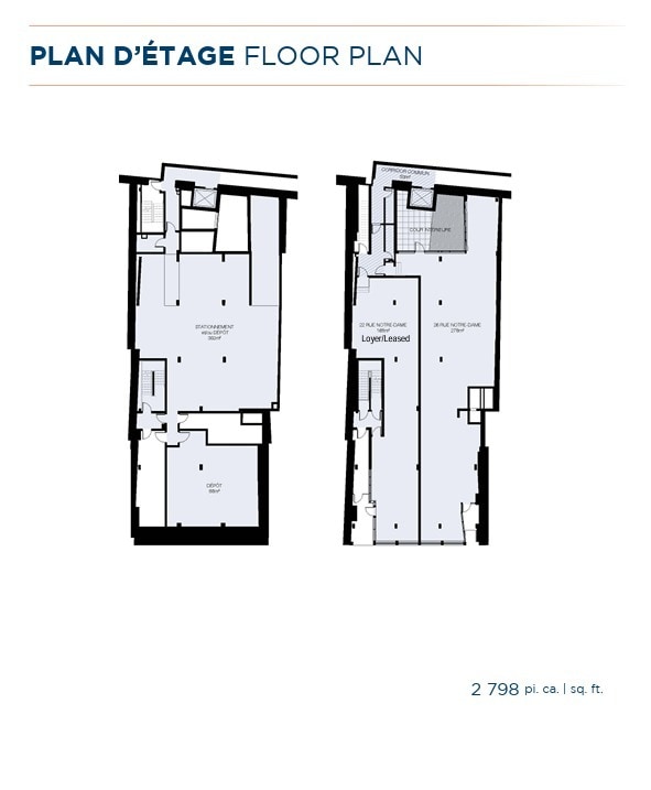 22-26 Rue Notre-Dame O, Montréal, QC à louer Plan d’étage– Image 1 sur 1
