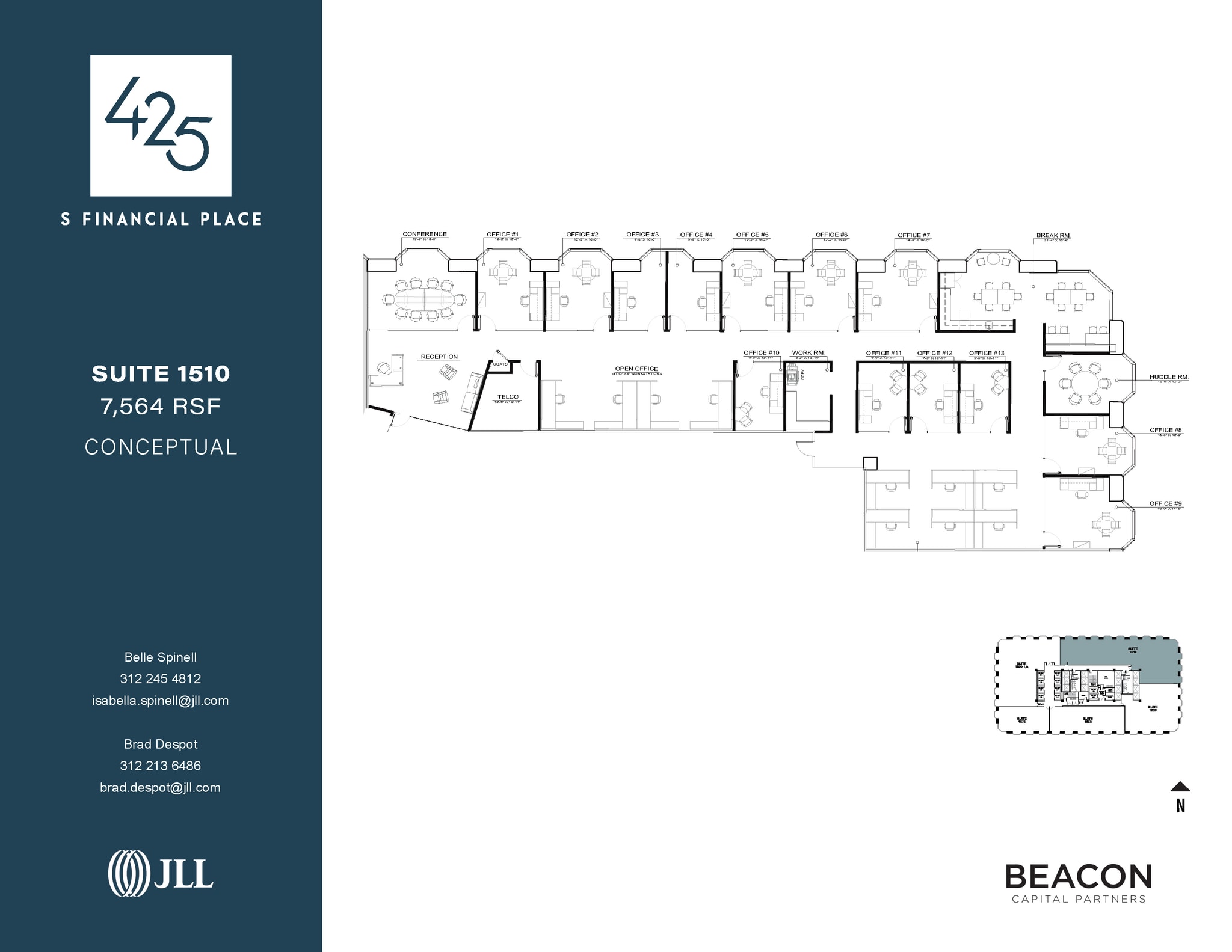 425 S Financial Pl, Chicago, IL à louer Plan d’étage– Image 1 sur 4