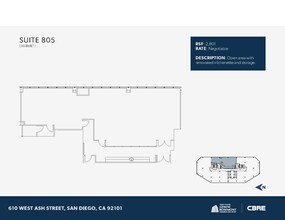 610 W Ash St, San Diego, CA à louer Plan d’étage– Image 1 sur 1