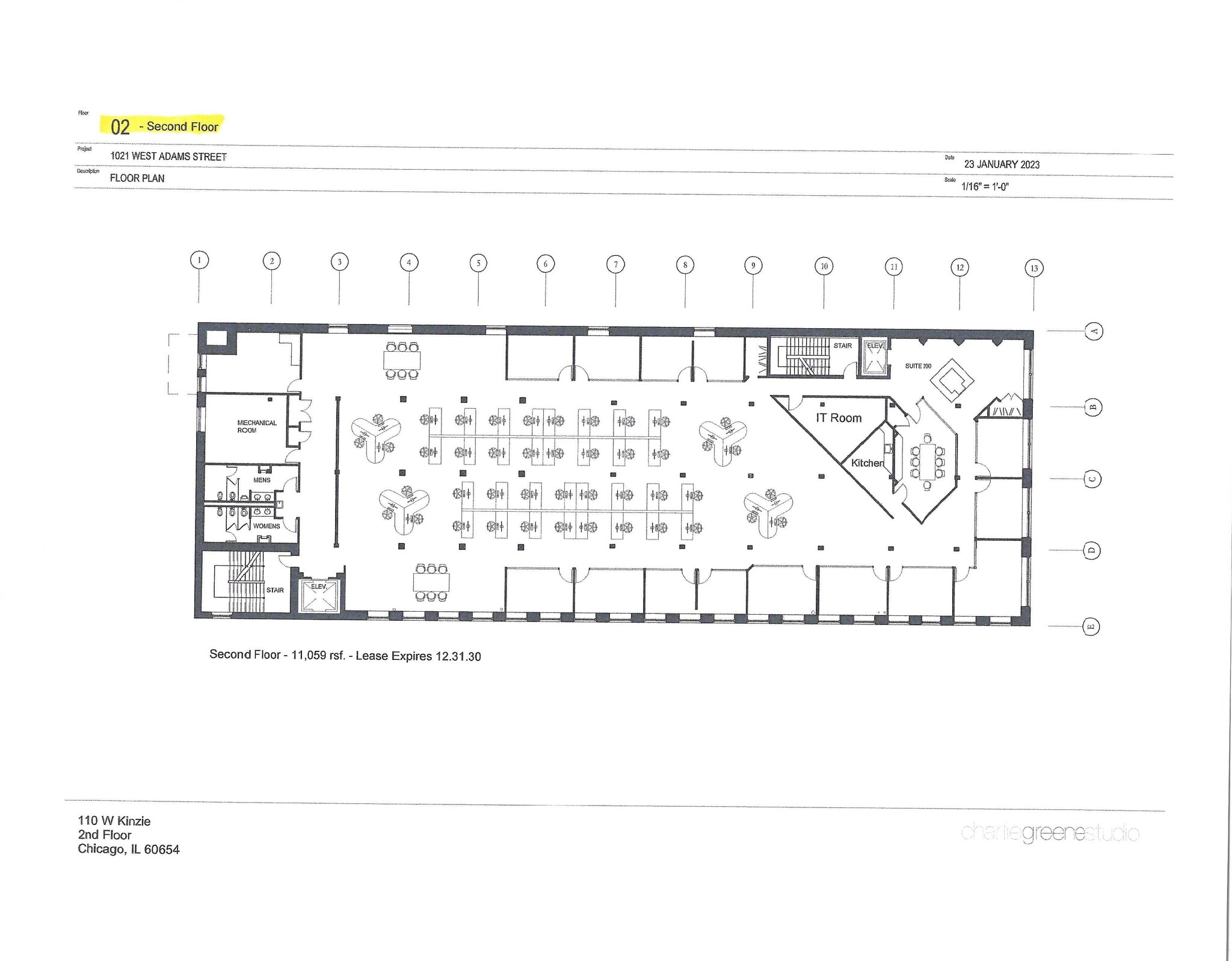 1021 W Adams St, Chicago, IL à louer Plan d’étage– Image 1 sur 1