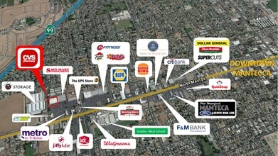 1190 N Main St, Manteca, CA - VUE AÉRIENNE  vue de carte