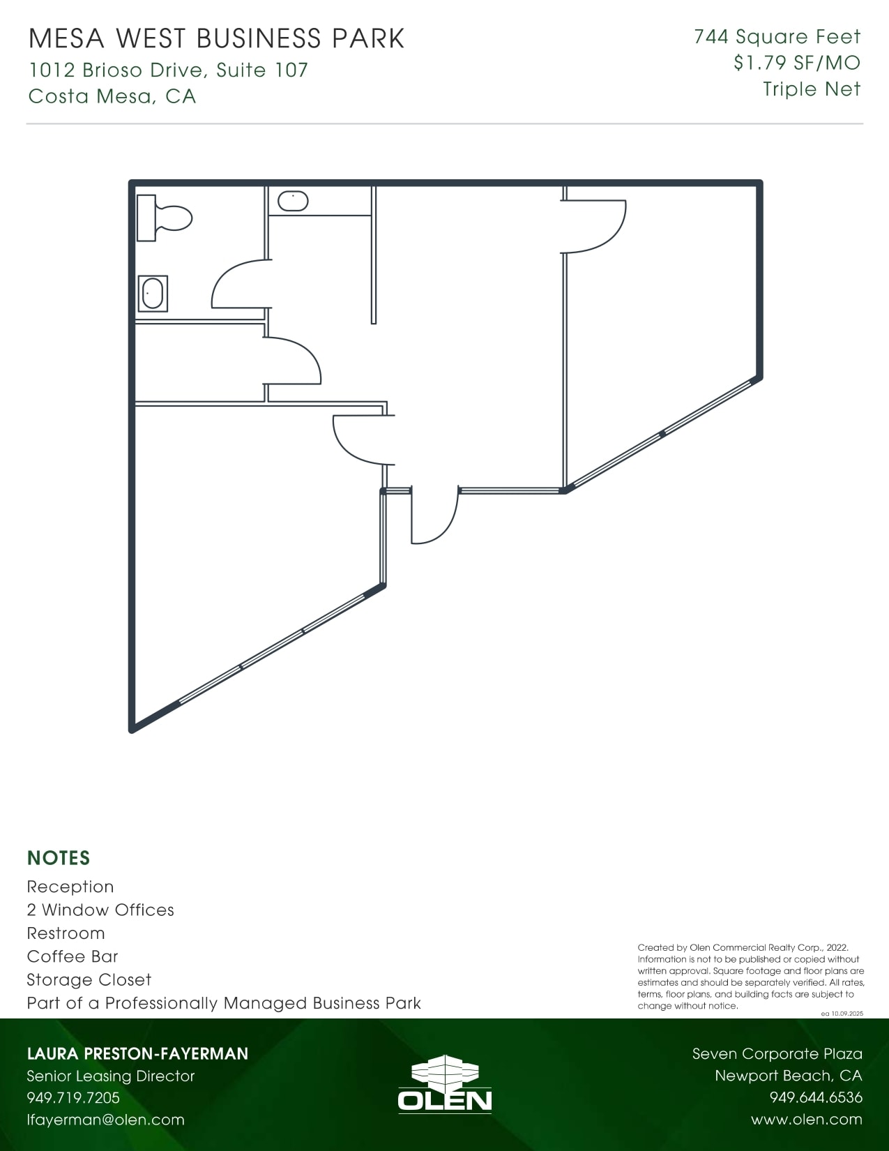 1012 Brioso Dr, Costa Mesa, CA à louer Plan d’étage– Image 1 sur 1