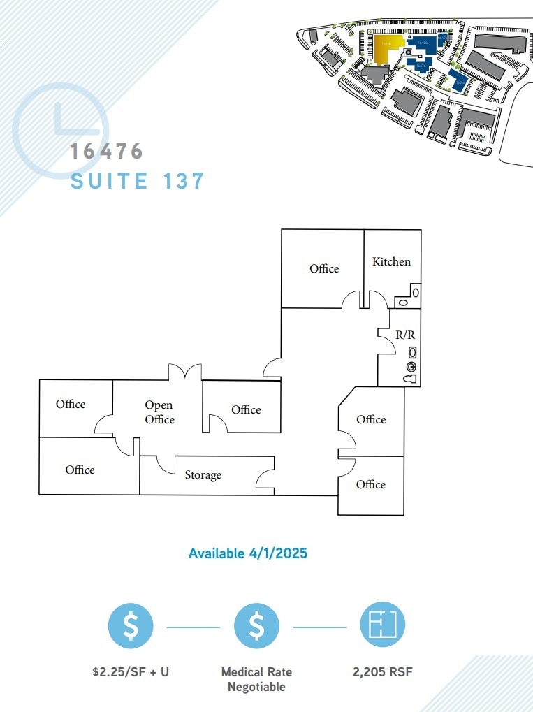16476 Bernardo Center Dr, San Diego, CA à louer Plan d’étage– Image 1 sur 1