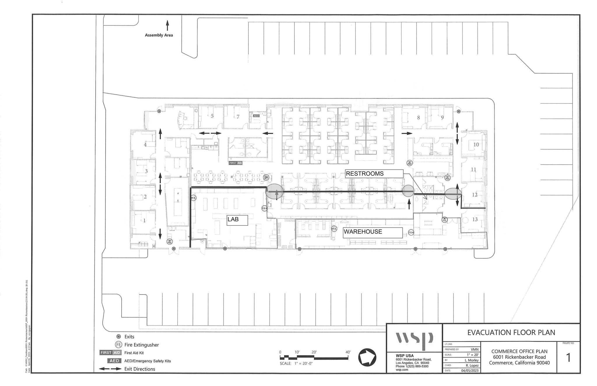 6001 Rickenbacker Rd, Commerce, CA à louer Plan d’étage– Image 1 sur 1