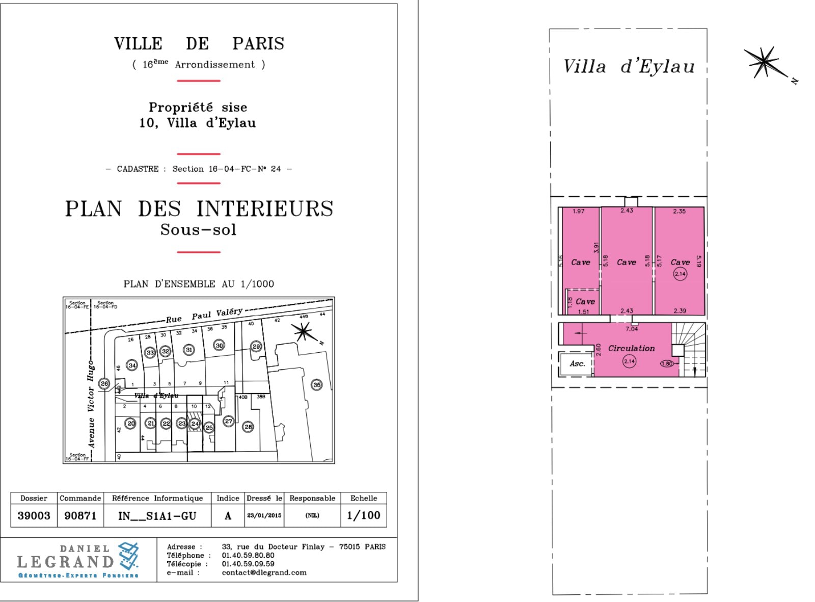 10 Villa D'Eylau, Paris à louer Plan d’étage– Image 1 sur 1
