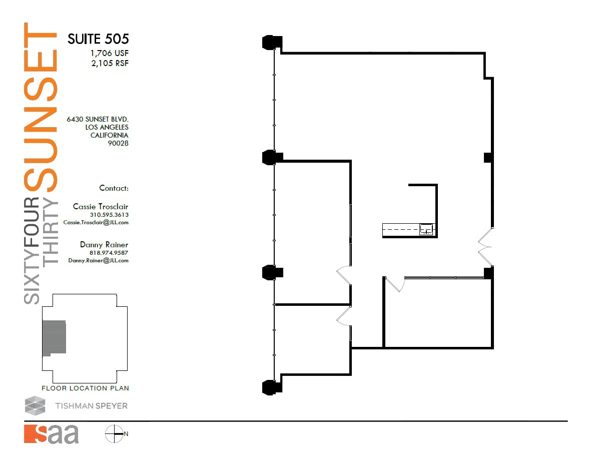 6430 W Sunset Blvd, Los Angeles, CA à louer Plan d’étage– Image 1 sur 1