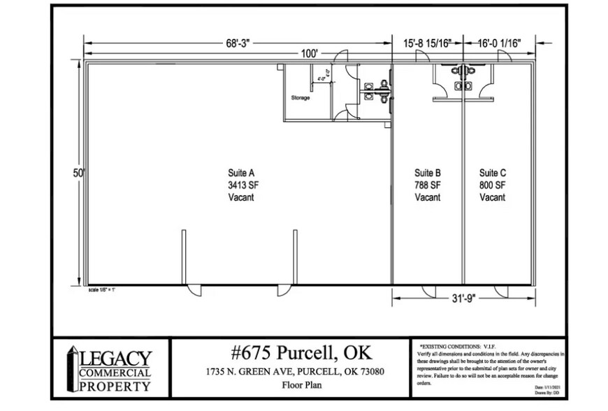 1713-1739 N Green Ave, Purcell, OK à louer - Plan d’étage – Image 3 sur 3