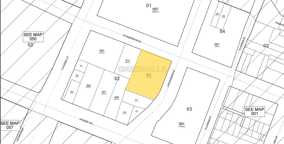 201 W Washington St, Greenville, SC à louer - Plan cadastral – Image 3 sur 10