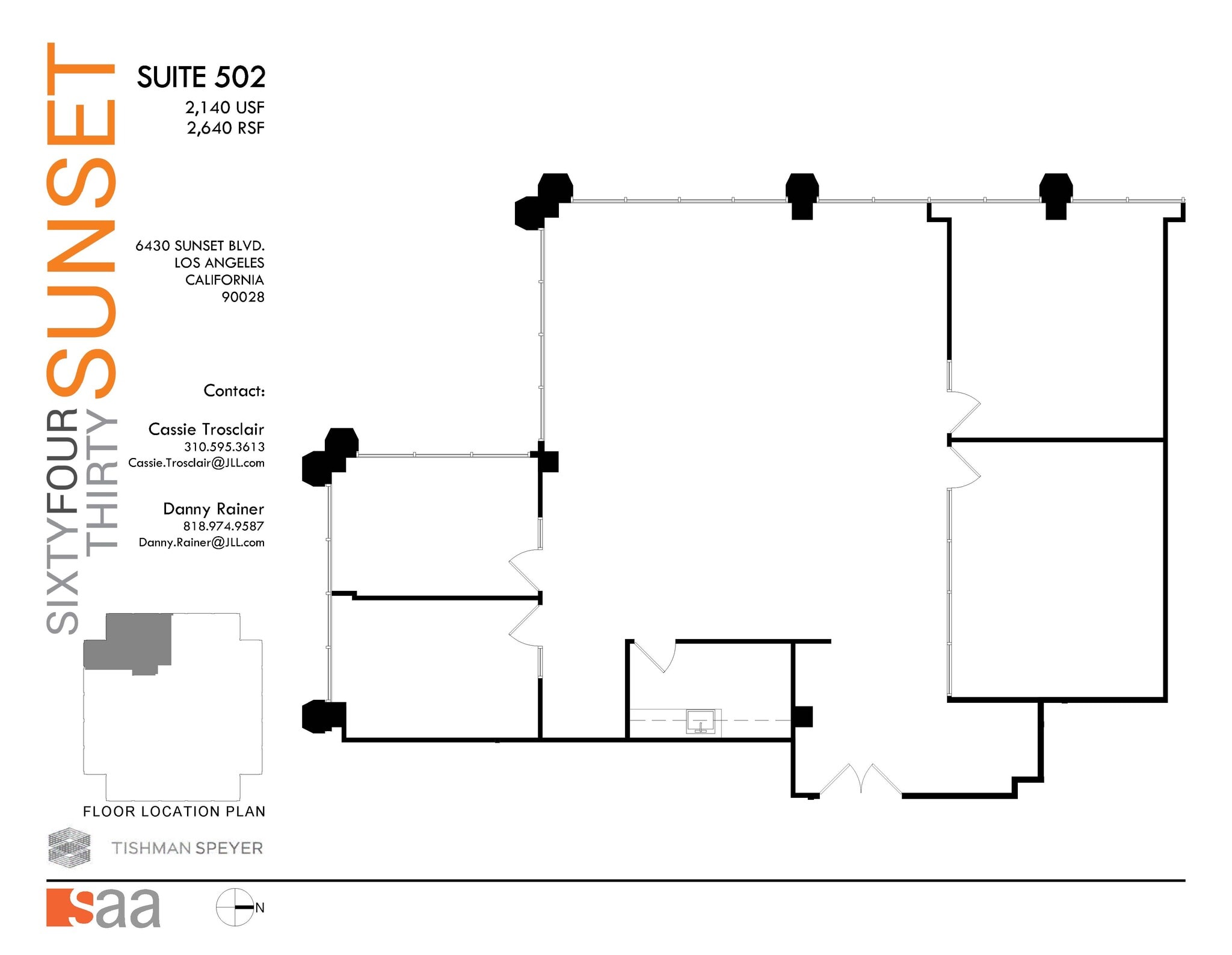 6430 W Sunset Blvd, Los Angeles, CA à louer Plan d’étage– Image 1 sur 1