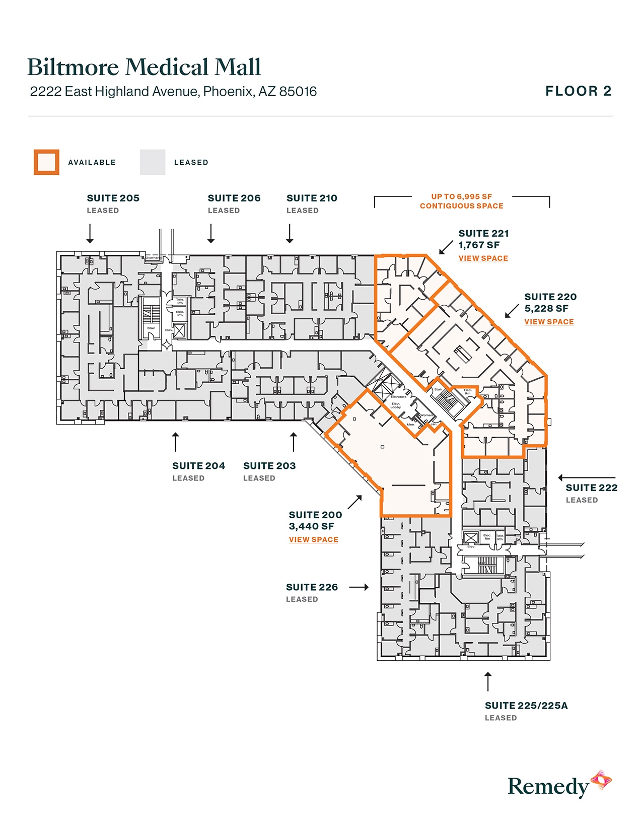 2222 E Highland Ave, Phoenix, AZ à louer Plan d’étage– Image 1 sur 1