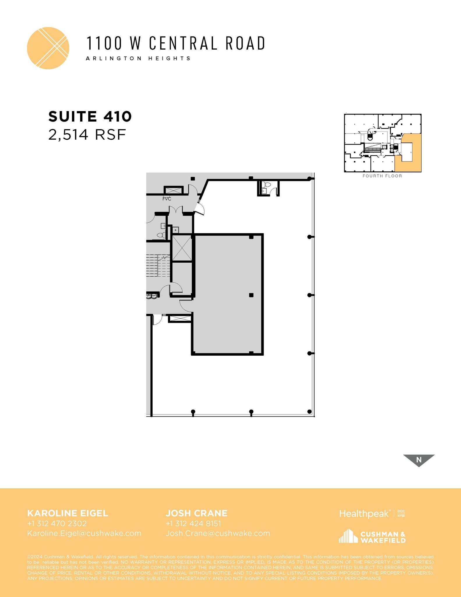 1100 W Central Rd, Arlington Heights, IL à louer Plan d’étage– Image 1 sur 1