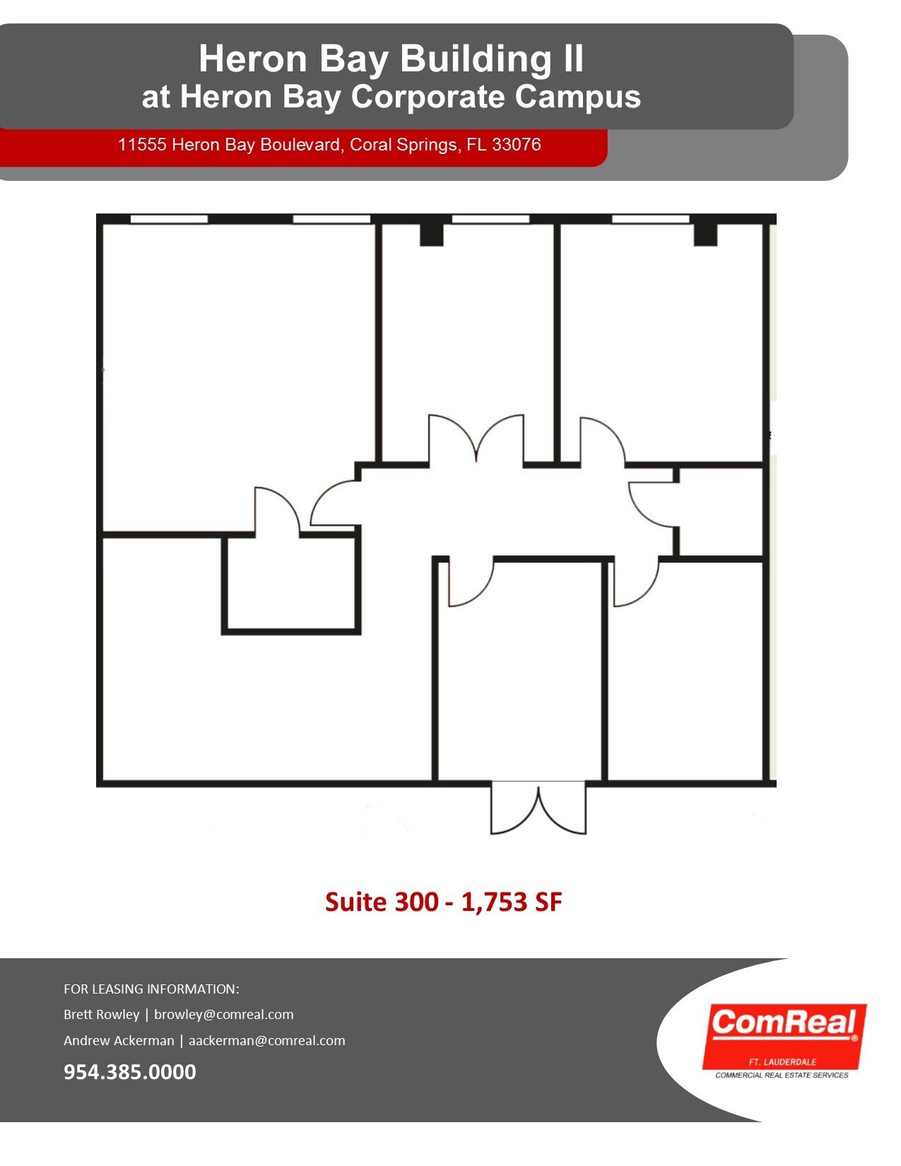 11555 Heron Bay Blvd, Coral Springs, FL à louer Plan d’étage– Image 1 sur 1