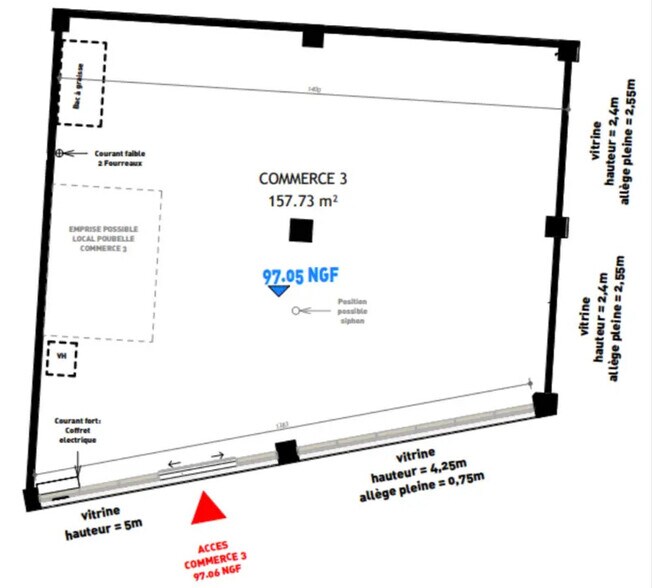 Local commercial dans Sceaux à louer - Plan d’étage – Image 1 sur 1