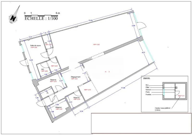 Local commercial dans Colomiers à louer Plan d’étage– Image 1 sur 2