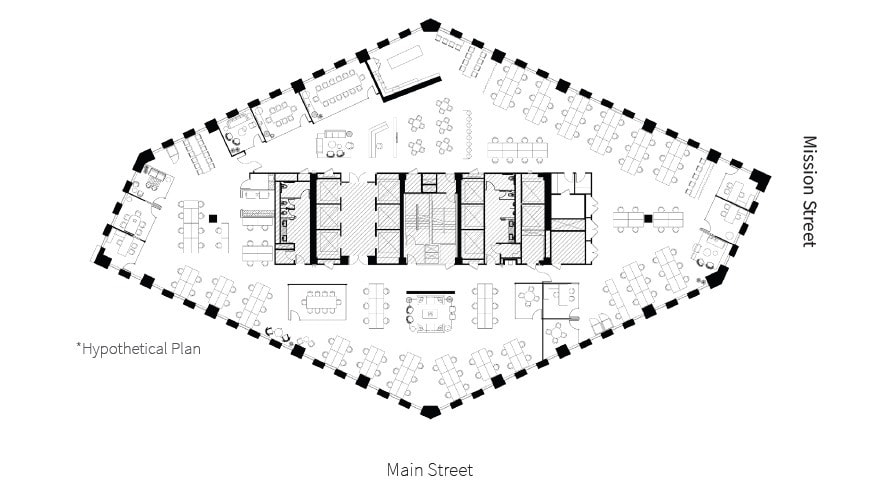201 Mission St, San Francisco, CA à louer Plan d’étage– Image 1 sur 1
