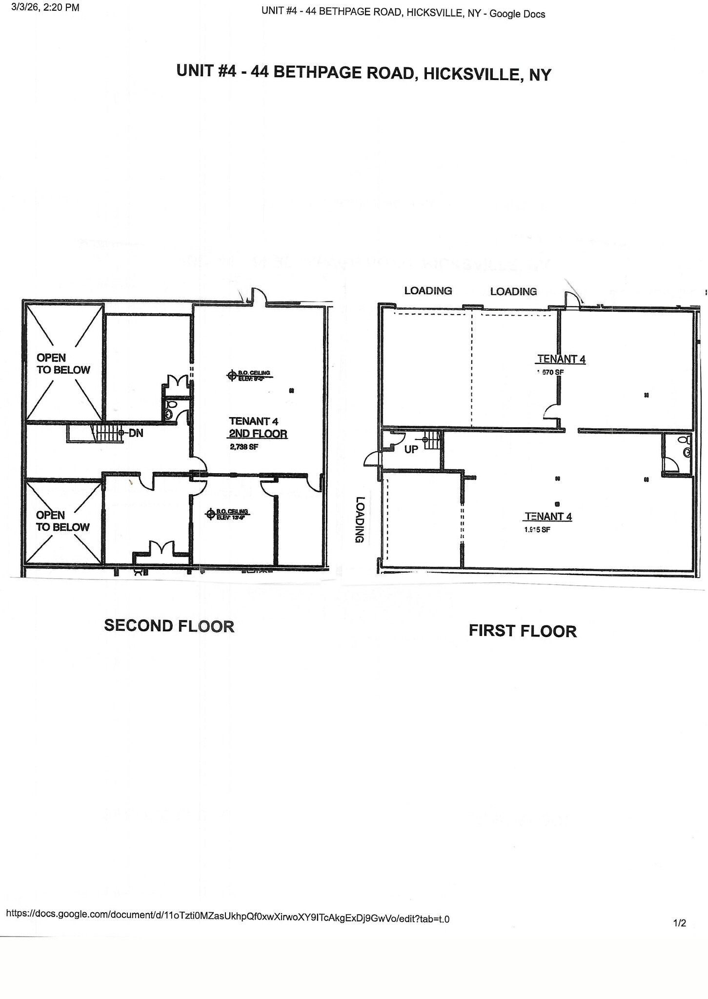 44 Bethpage Rd, Hicksville, NY à louer Plan d’étage– Image 1 sur 1