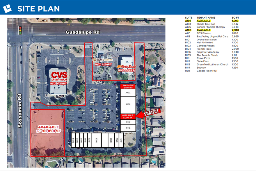 7641-7659 E Guadalupe Rd, Mesa, AZ à louer - Plan de site – Image 2 sur 11