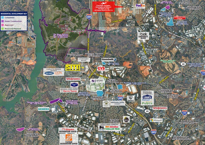 Searched Address: Dixie River Rd & Style Ln, Charlotte, NC à louer - Aérien – Image 2 sur 4