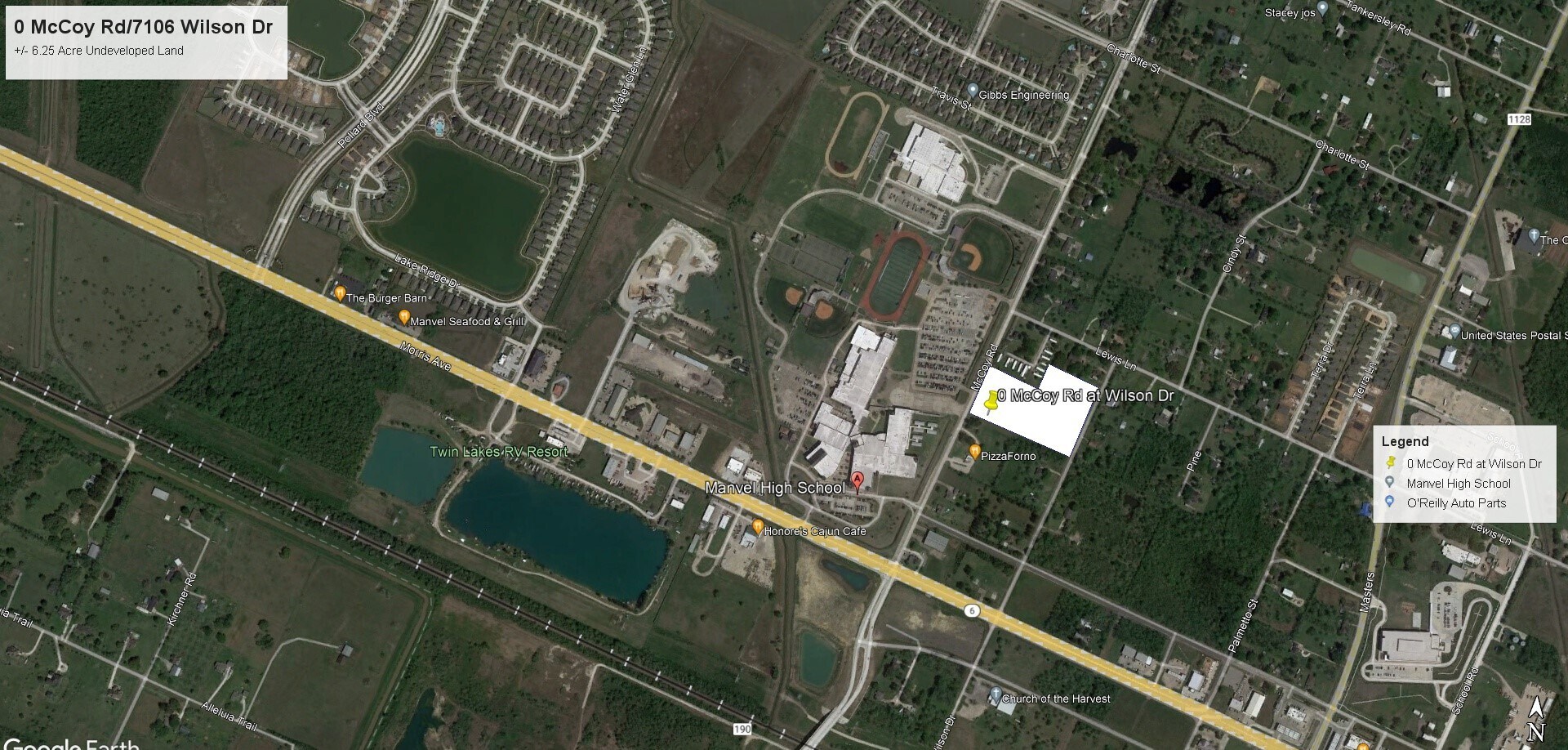 0 McCoy Rd & 7106 Wilson Dr, Manvel, TX à vendre Aérien– Image 1 sur 4