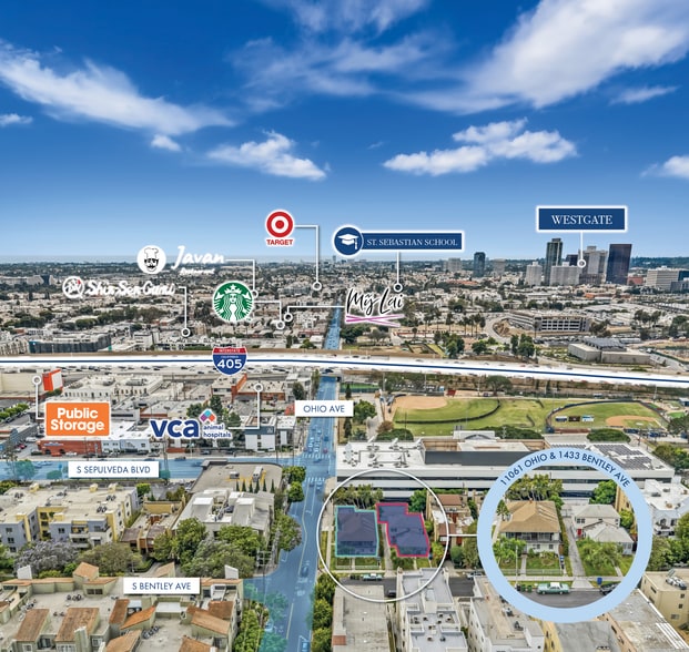 1433 S Bentley Ave, Los Angeles, CA à vendre - Aérien – Image 1 sur 11