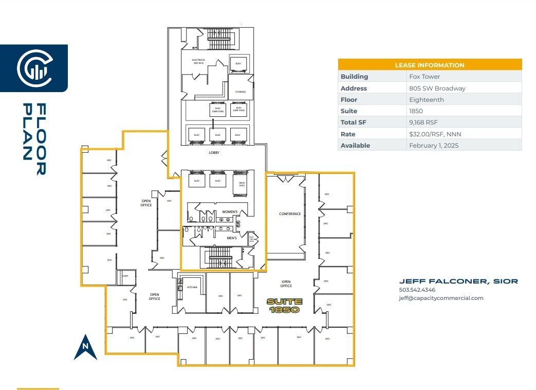 805 SW Broadway, Portland, OR à louer Plan d’étage– Image 1 sur 1