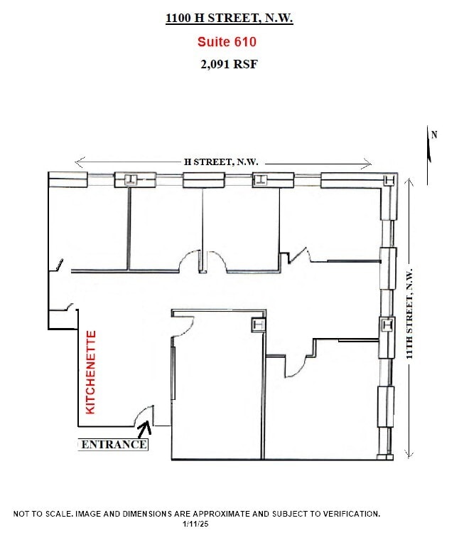 1100 H St NW, Washington, DC à louer Plan d’étage– Image 1 sur 6