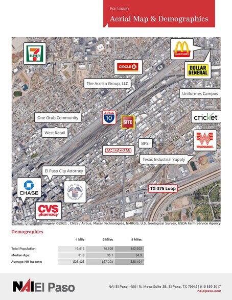 1601 Texas Ave, El Paso, TX à vendre - Aérien – Image 3 sur 4