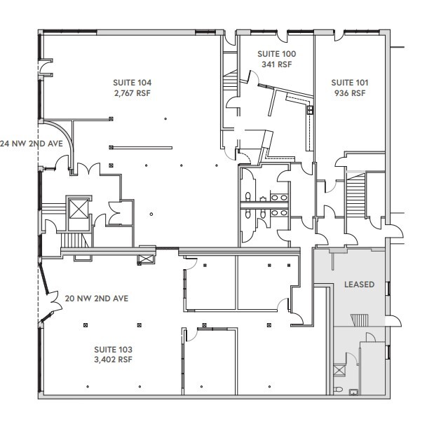 24-32 NW 2nd Ave, Portland, OR à louer Plan d’étage– Image 1 sur 1