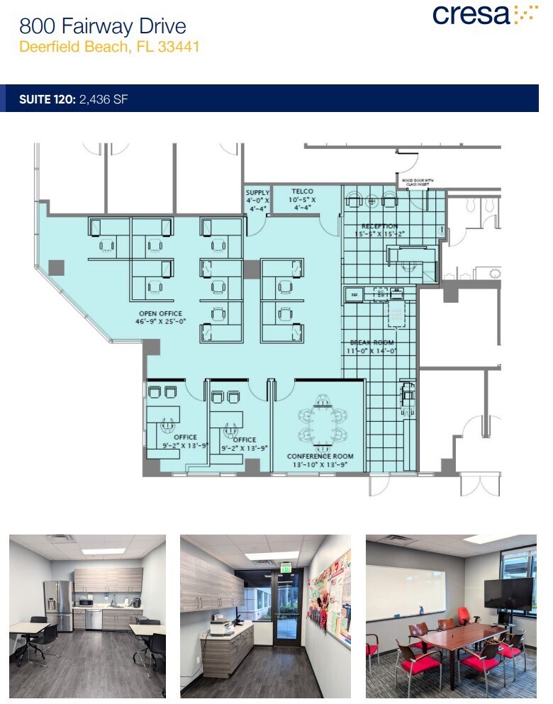 800 Fairway Dr, Deerfield Beach, FL à louer Plan d’étage– Image 1 sur 1