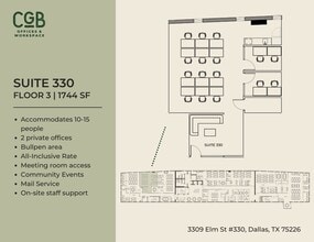 3309 Elm St, Dallas, TX à louer Plan d’étage– Image 1 sur 6
