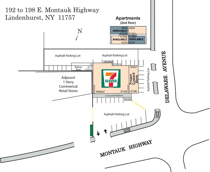 192-198 E Montauk Hwy, Lindenhurst, NY à louer - Plan de site – Image 2 sur 2