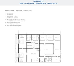 2501-2519 Gravel Dr, Fort Worth, TX à louer Plan d’étage– Image 1 sur 1