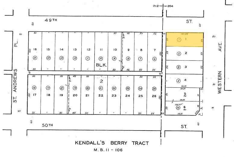 4901-4905 S Western Ave, Los Angeles, CA à vendre - Plan cadastral – Image 2 sur 5