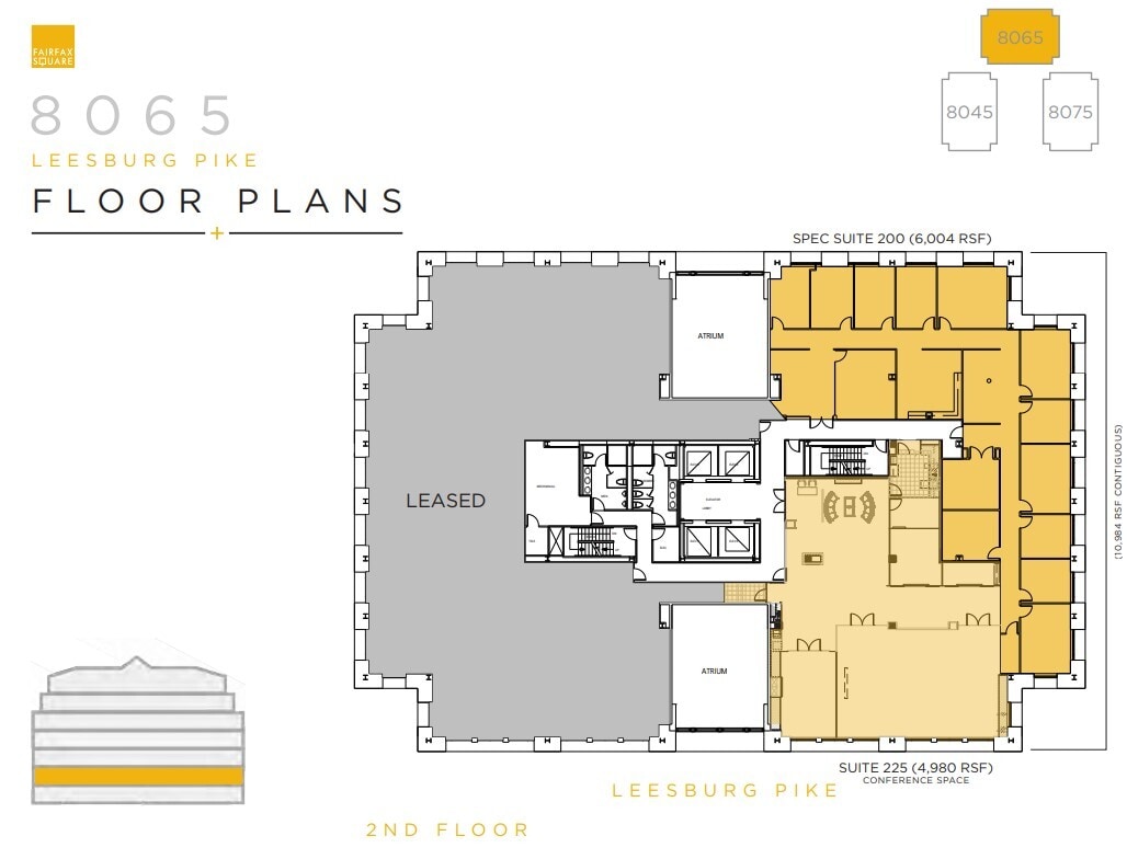 8065 Leesburg Pike, Vienna, VA à louer Plan d’étage– Image 1 sur 2